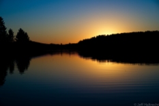 muskoka blue sunset with yellow fireball